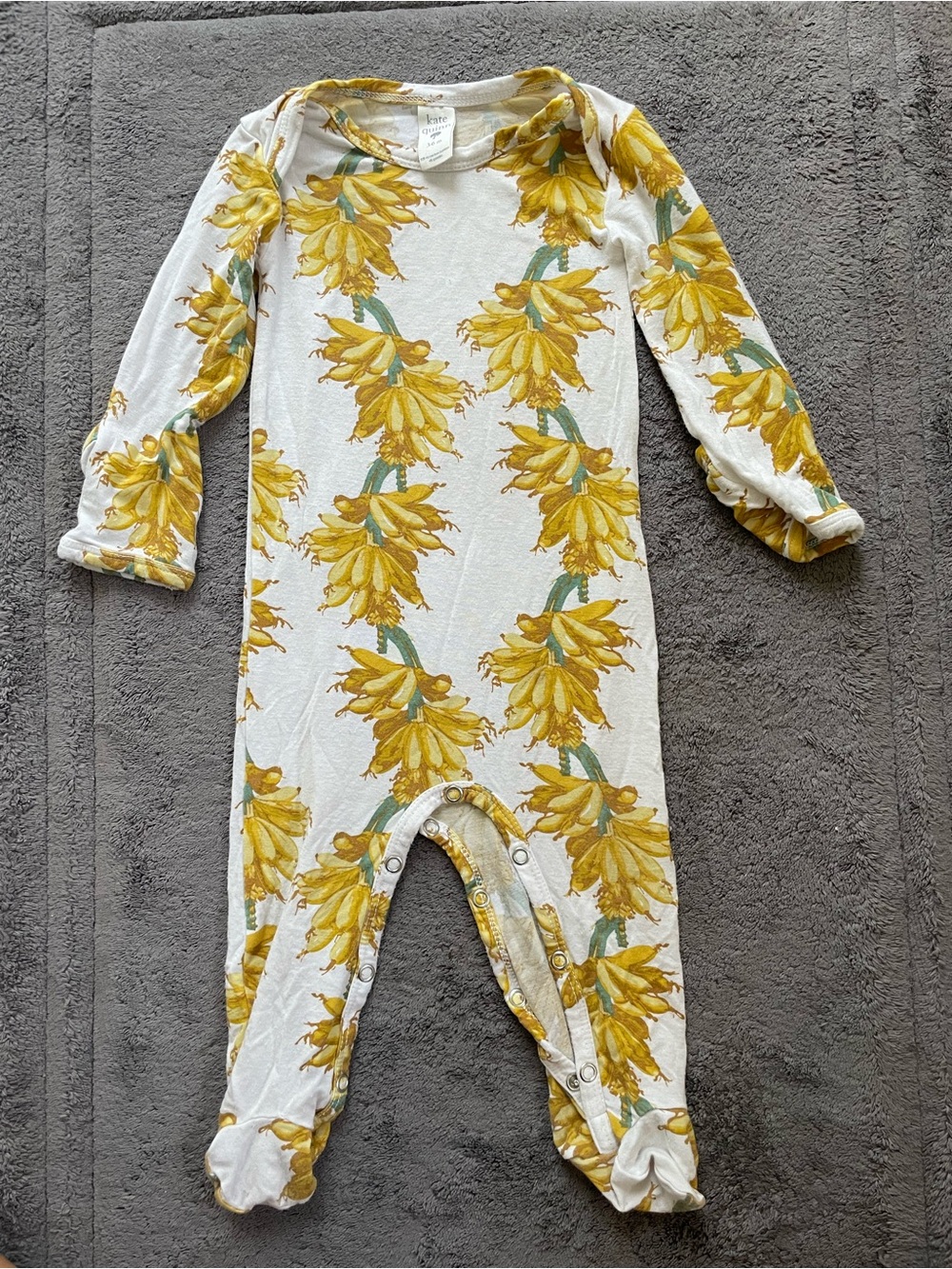 Kate Quinn Floral Yellow One-Piece Button Up